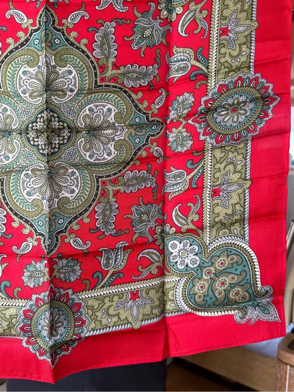 Liberty of London Red Paisley Silk Scarf